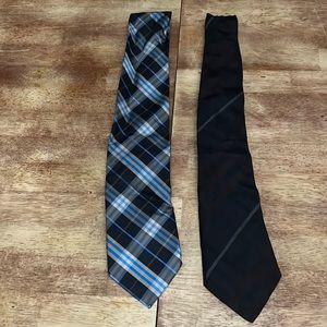 2 Burberry ties together.